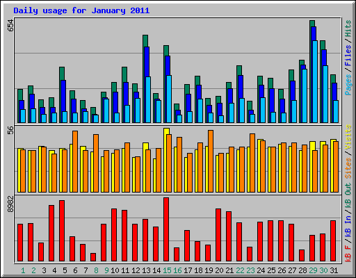 Daily usage for January 2011