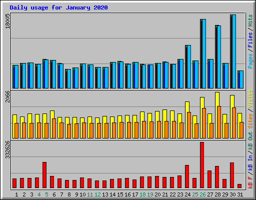 Daily usage for January 2020