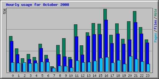 Hourly usage for October 2008