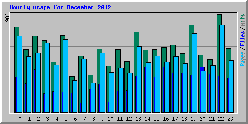 Hourly usage for December 2012