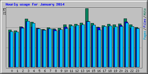 Hourly usage for January 2014