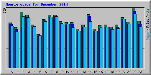 Hourly usage for December 2014