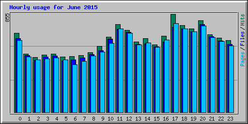 Hourly usage for June 2015