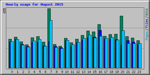 Hourly usage for August 2015