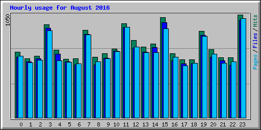 Hourly usage for August 2016