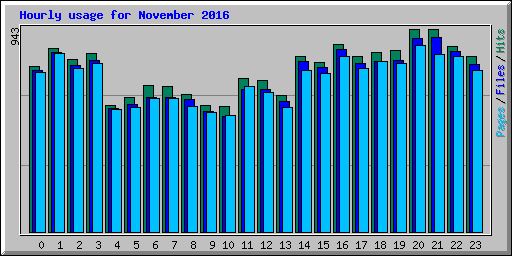 Hourly usage for November 2016