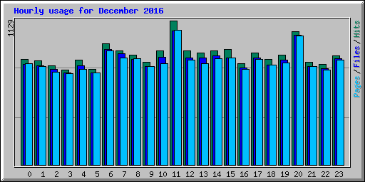 Hourly usage for December 2016