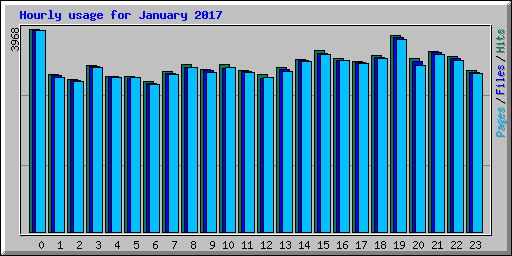 Hourly usage for January 2017