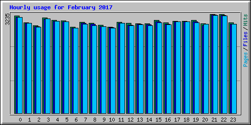 Hourly usage for February 2017