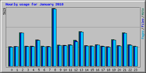 Hourly usage for January 2018