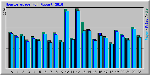 Hourly usage for August 2018