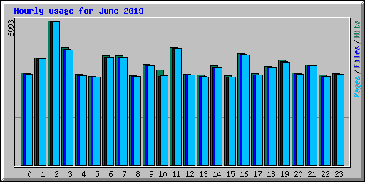 Hourly usage for June 2019