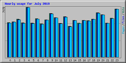 Hourly usage for July 2019