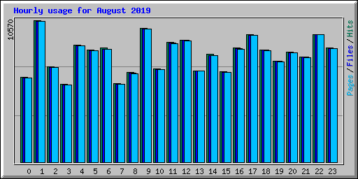 Hourly usage for August 2019