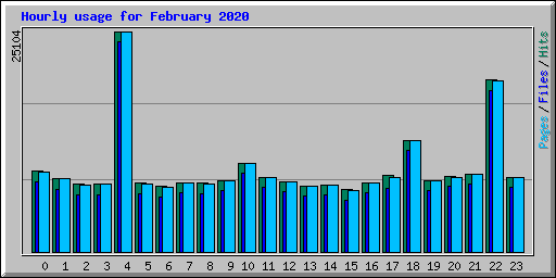 Hourly usage for February 2020