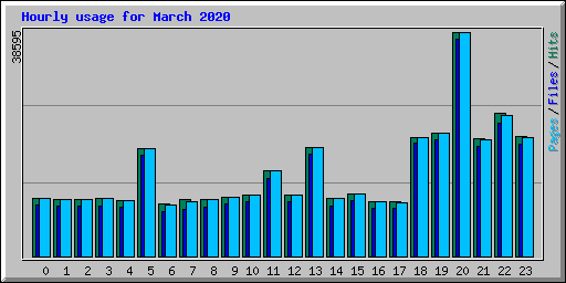 Hourly usage for March 2020