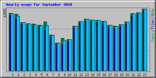 Hourly usage for September 2020