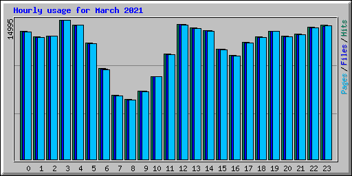 Hourly usage for March 2021