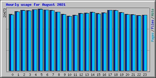 Hourly usage for August 2021